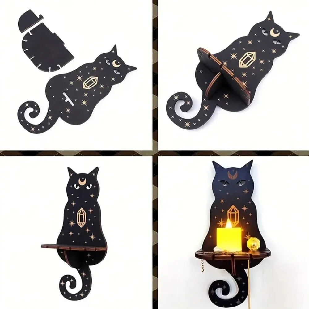 NIP! Black & Gold Crystal & Gemstone Wall Mounted Display Shelves! You Pick ONE!